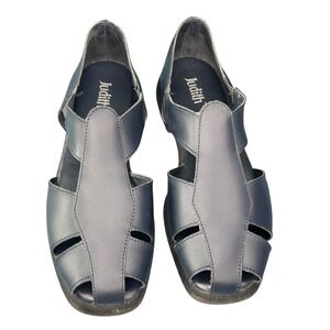 Judith Women's Rosemary Navy Leather Slip-on Fisherman Sandals Size 8M